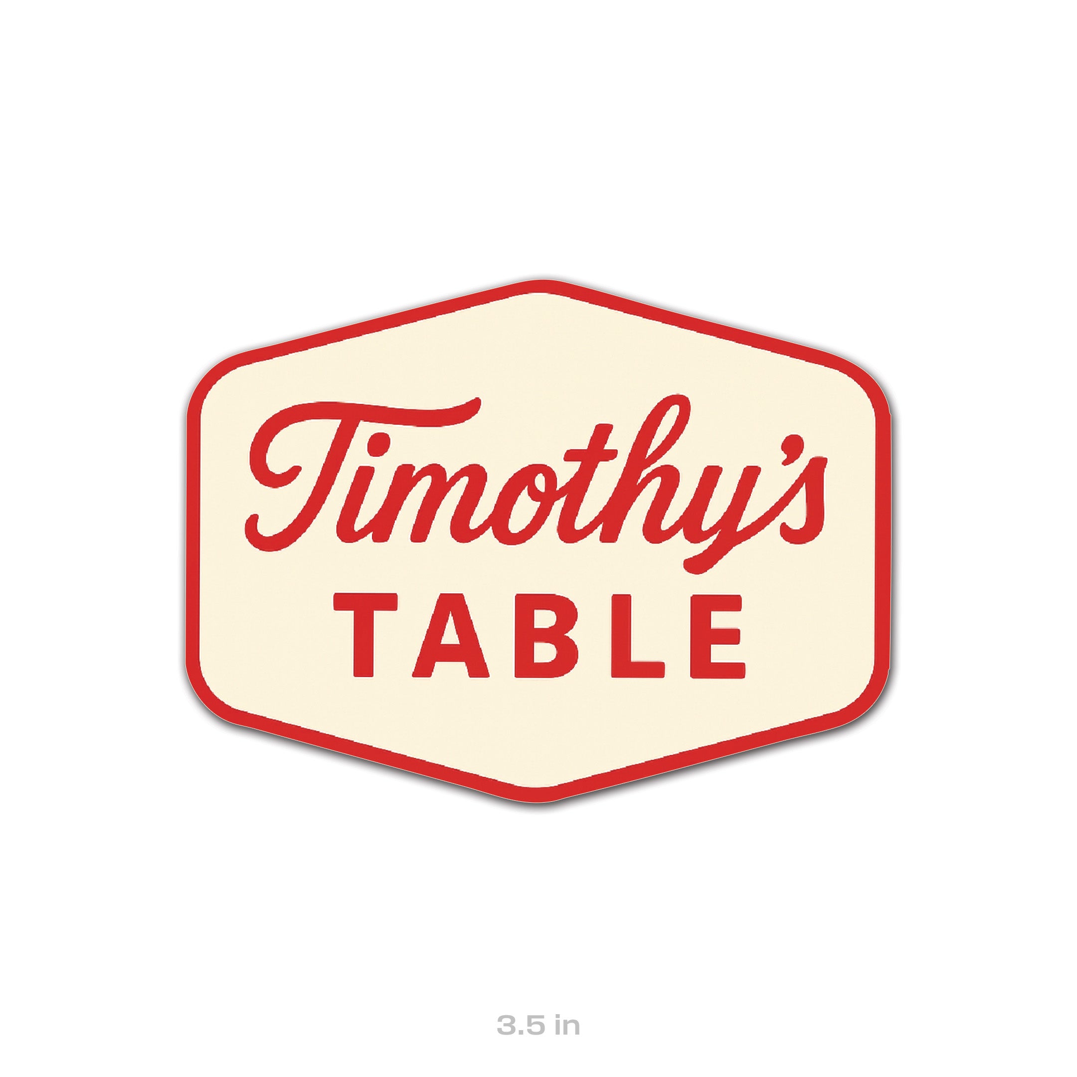 Timothy's Table Sticker